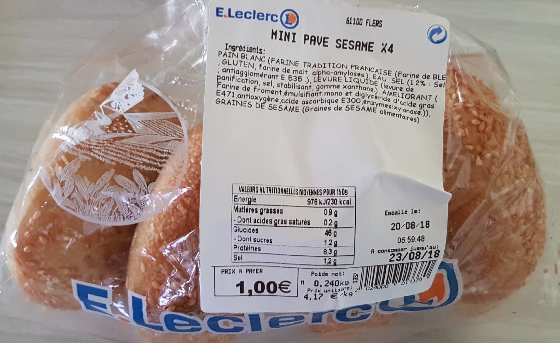 Open Food Facts Mini pave sesame x4 packshot