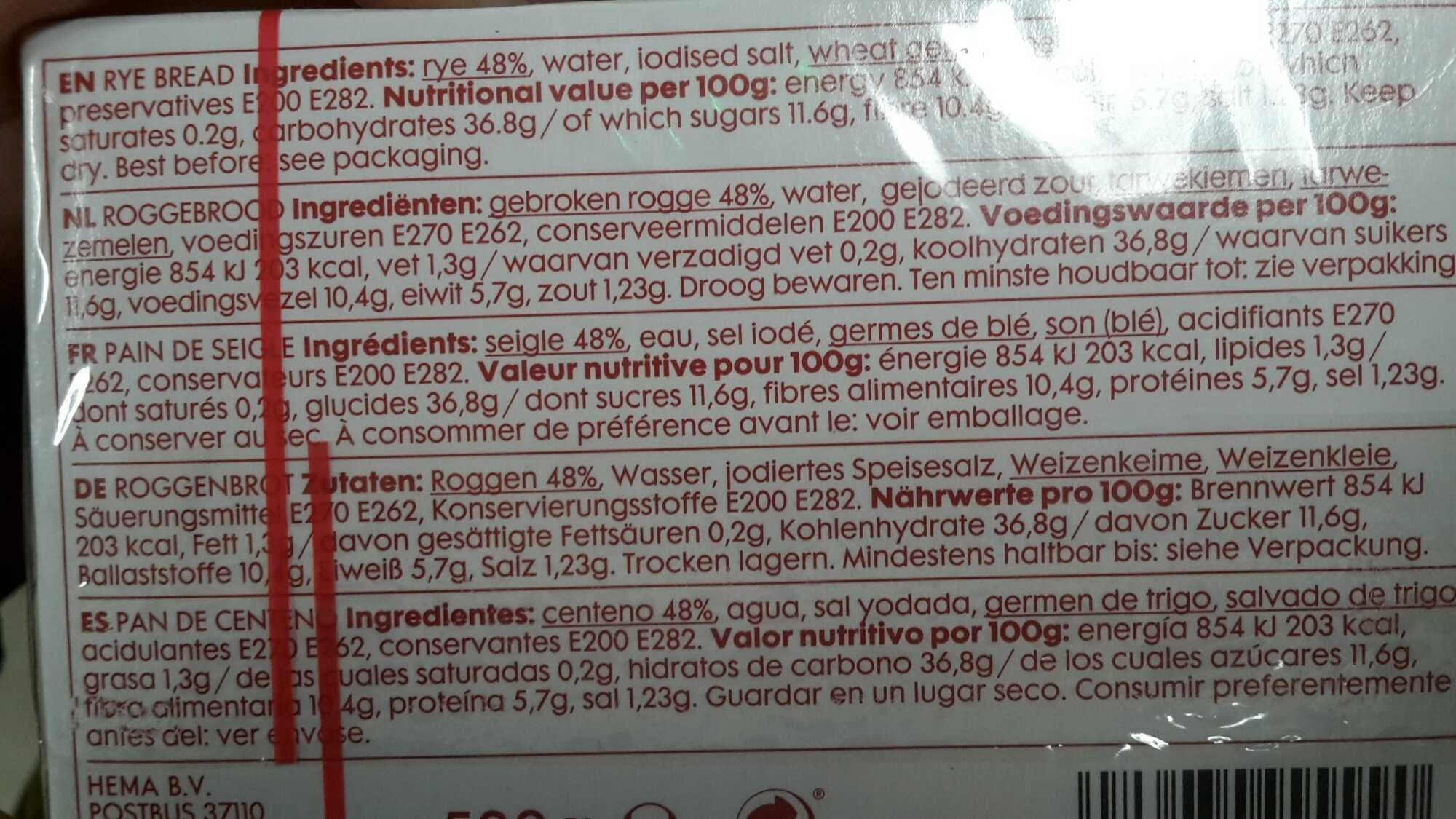 HEMA Cristian Rye Breaf packshot