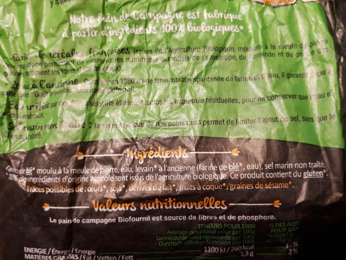 Open Food Facts Boulot bio campagne 400g packshot