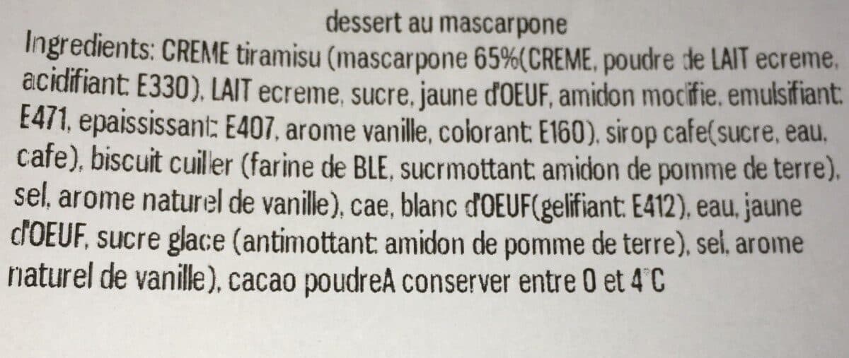 Open Food Facts Tiramisu 4/6 personnes packshot