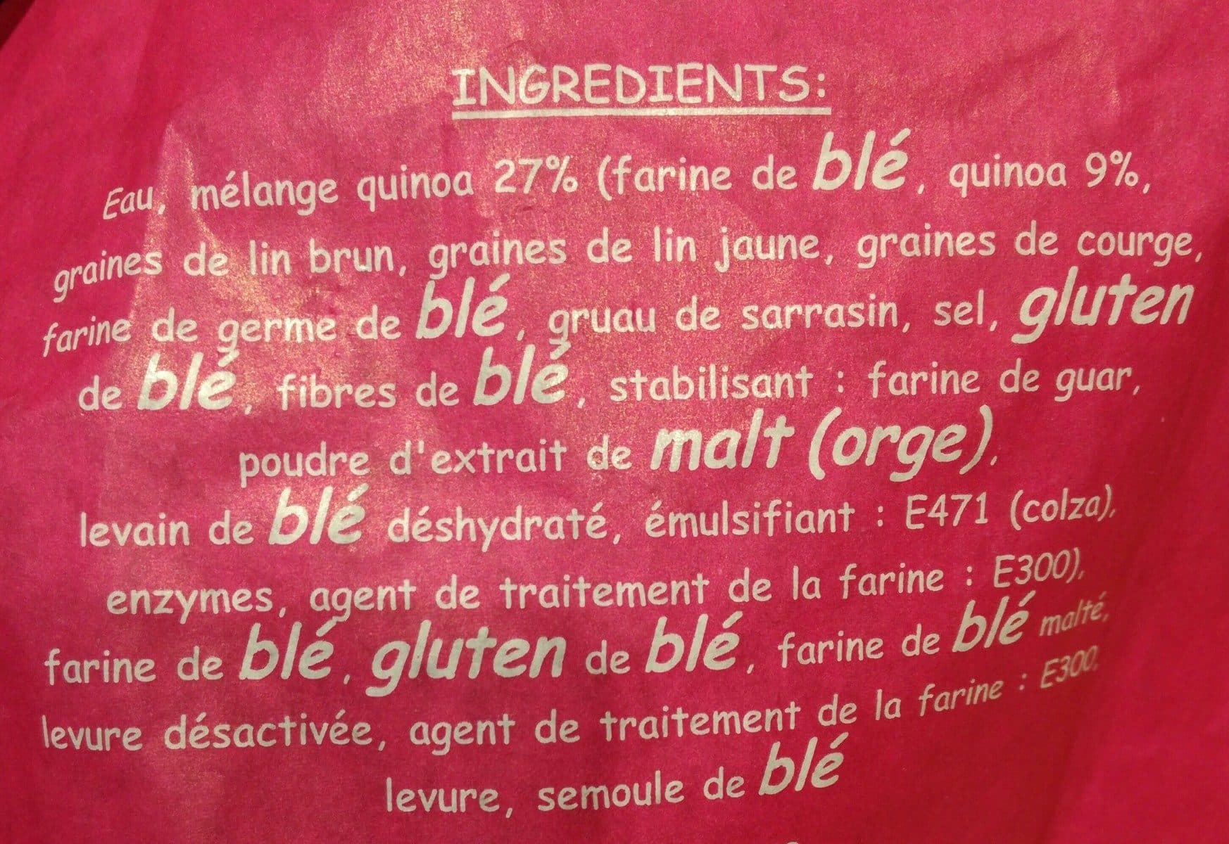 AUCHAN Pave Quinoa Tranche 250g packshot