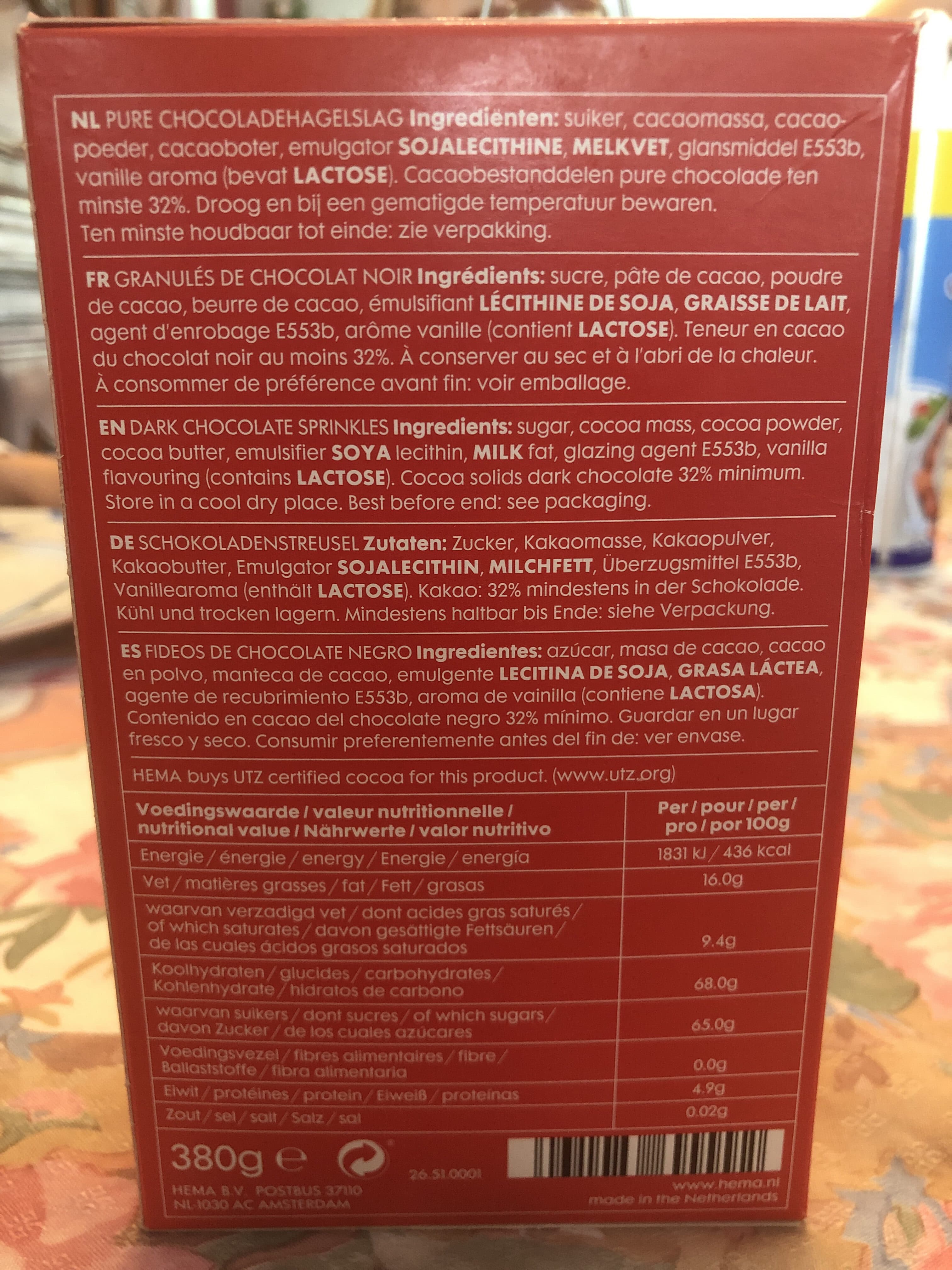 Open Food Facts Vermicelles chocolat packshot