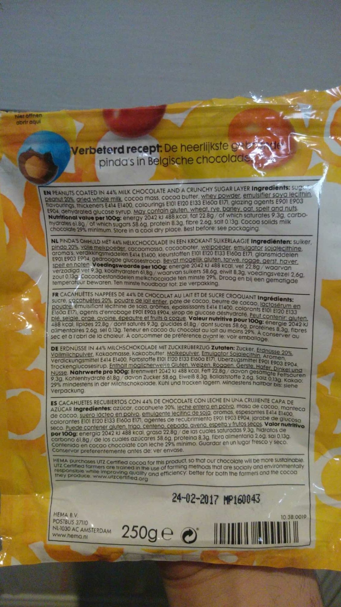 Hema Hema Choco peanuts packshot