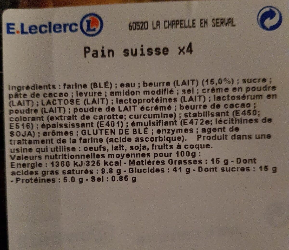 Open Food Facts Pain suisse packshot