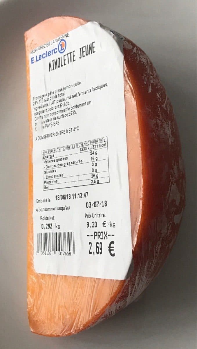 Open Food Facts Mimolette jeune packshot