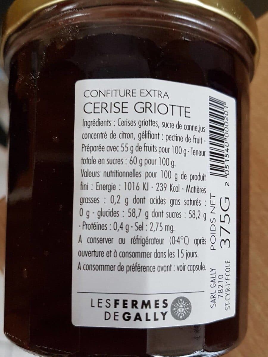 Les Fermes de Gally Confiture extra cerise griotte packshot