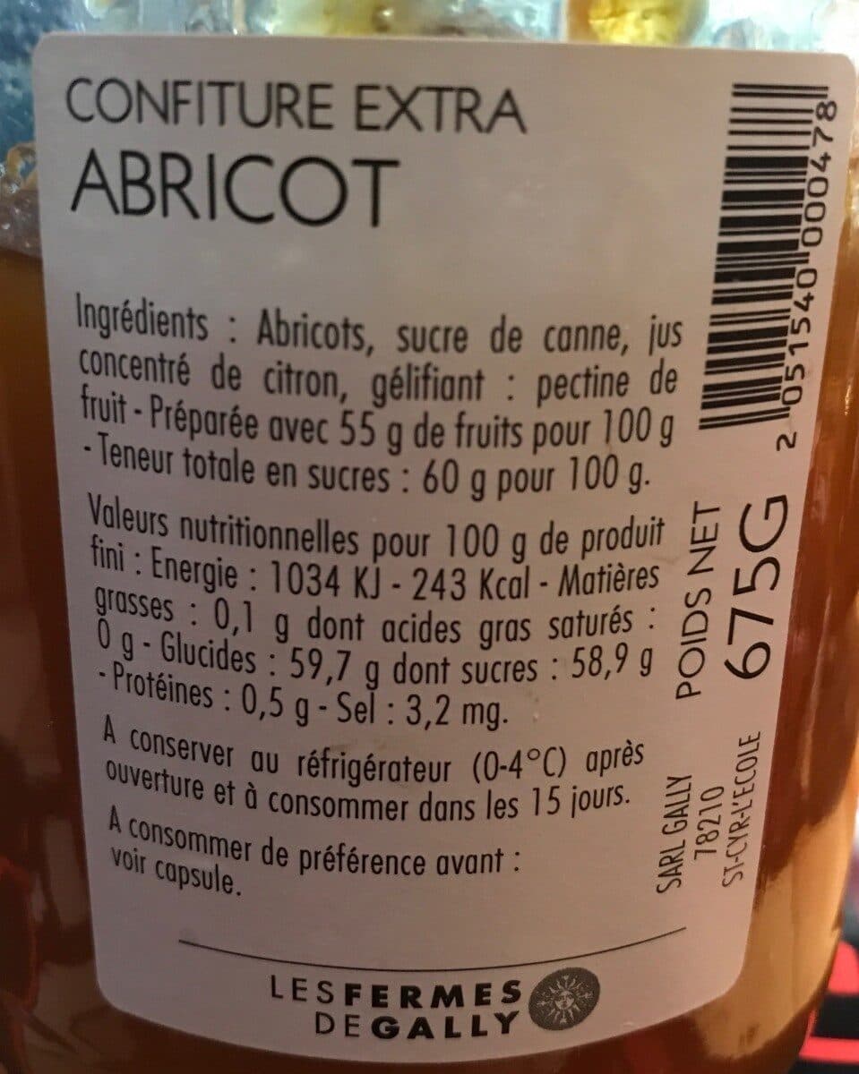 Les Fermes De Gally Confiture d'Abricot packshot