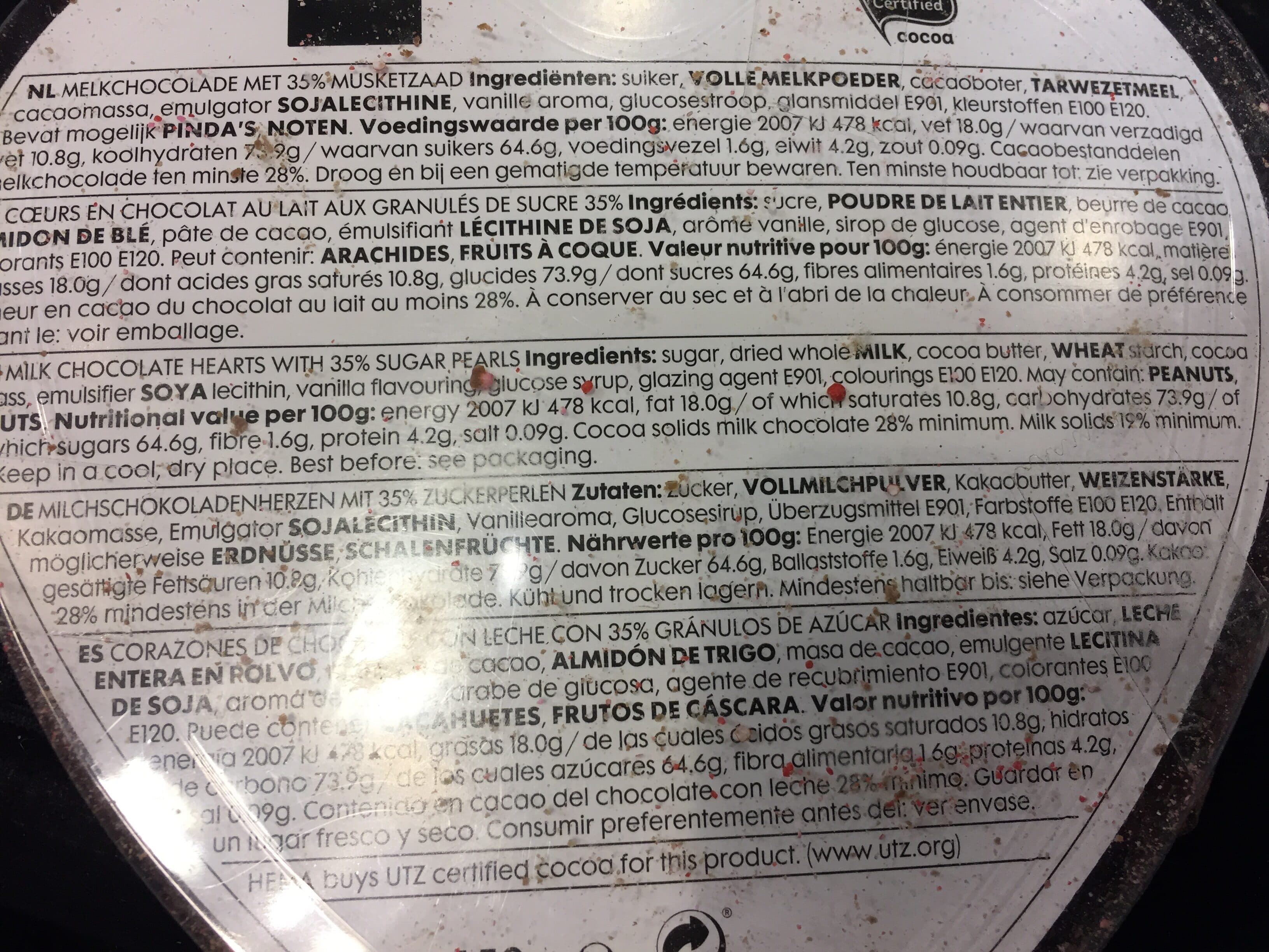 Hema Coeurs chocolat au lait packshot