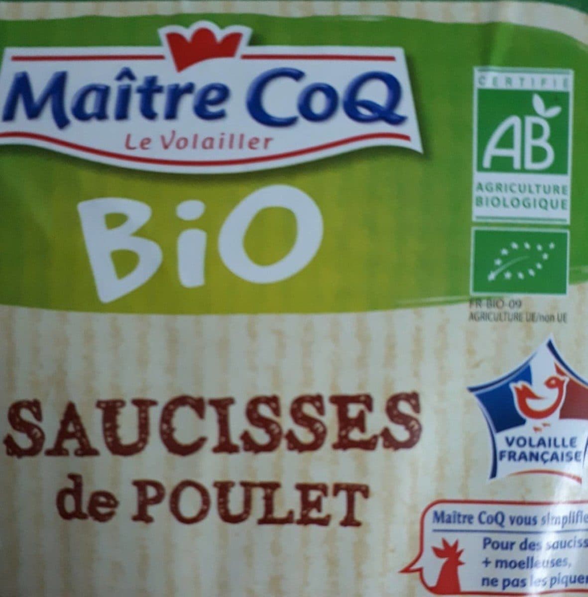 Maître CoQ Saucisses de poulet Bio packshot