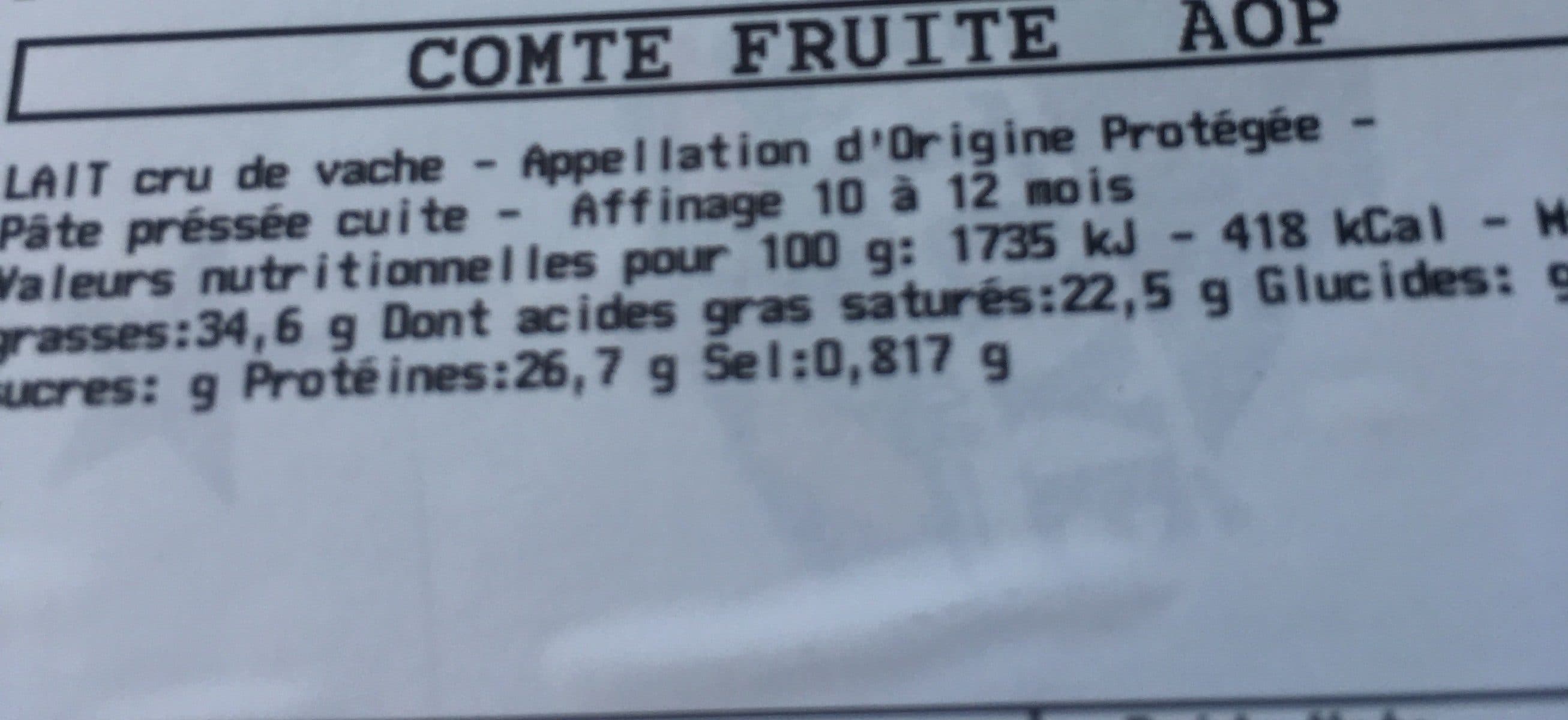 Open Food Facts Comté packshot