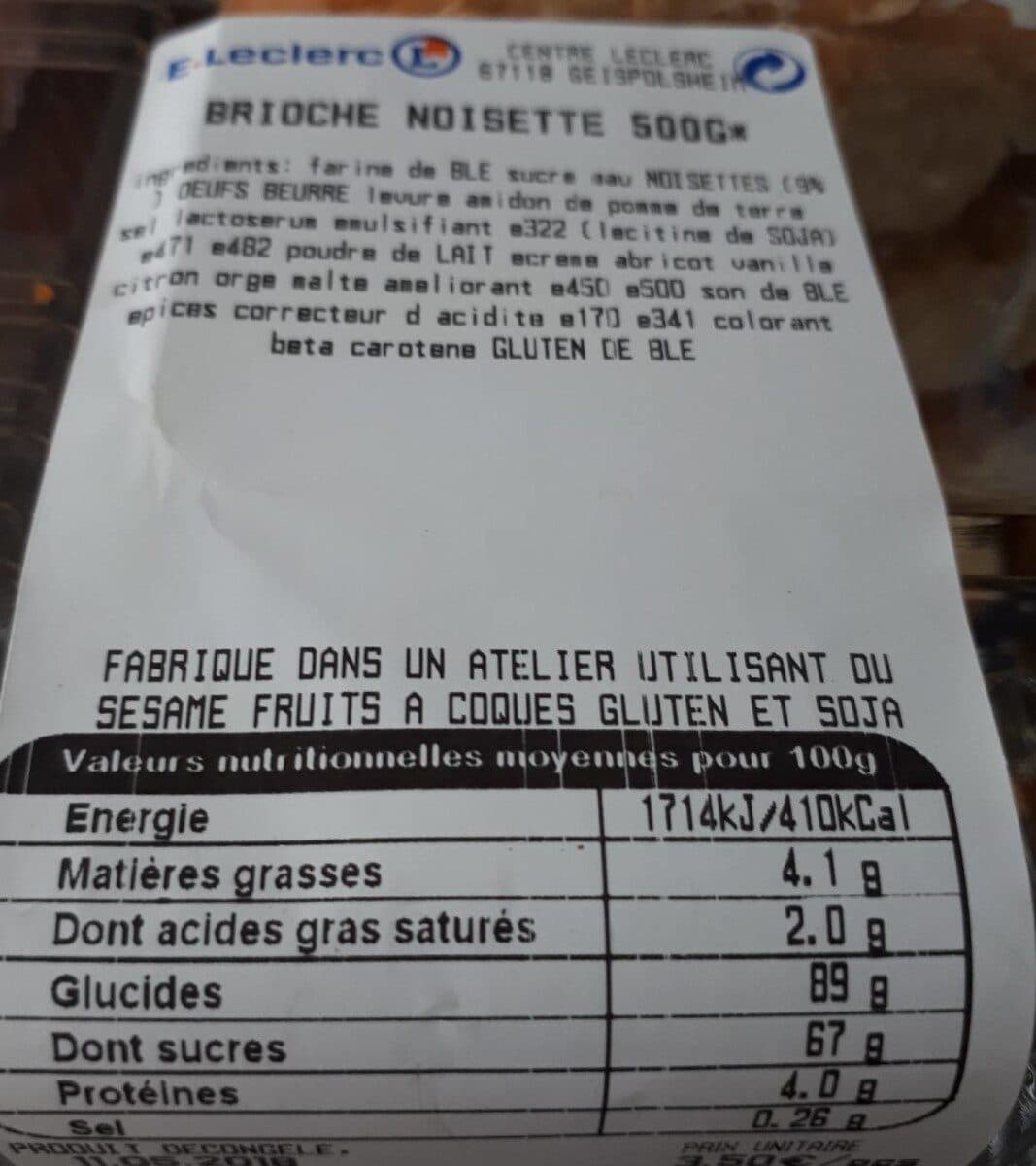 E.Leclerc Brioche noisettes packshot