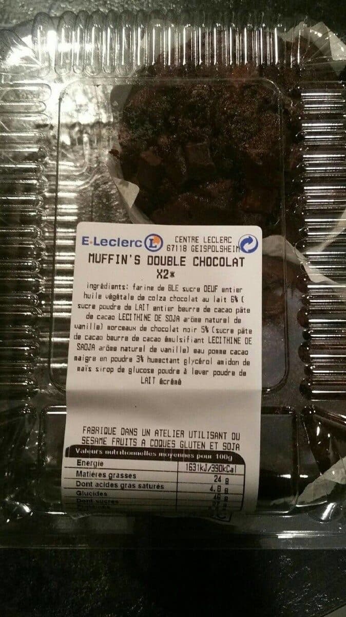 E.Leclerc Muffin's double chocolat packshot