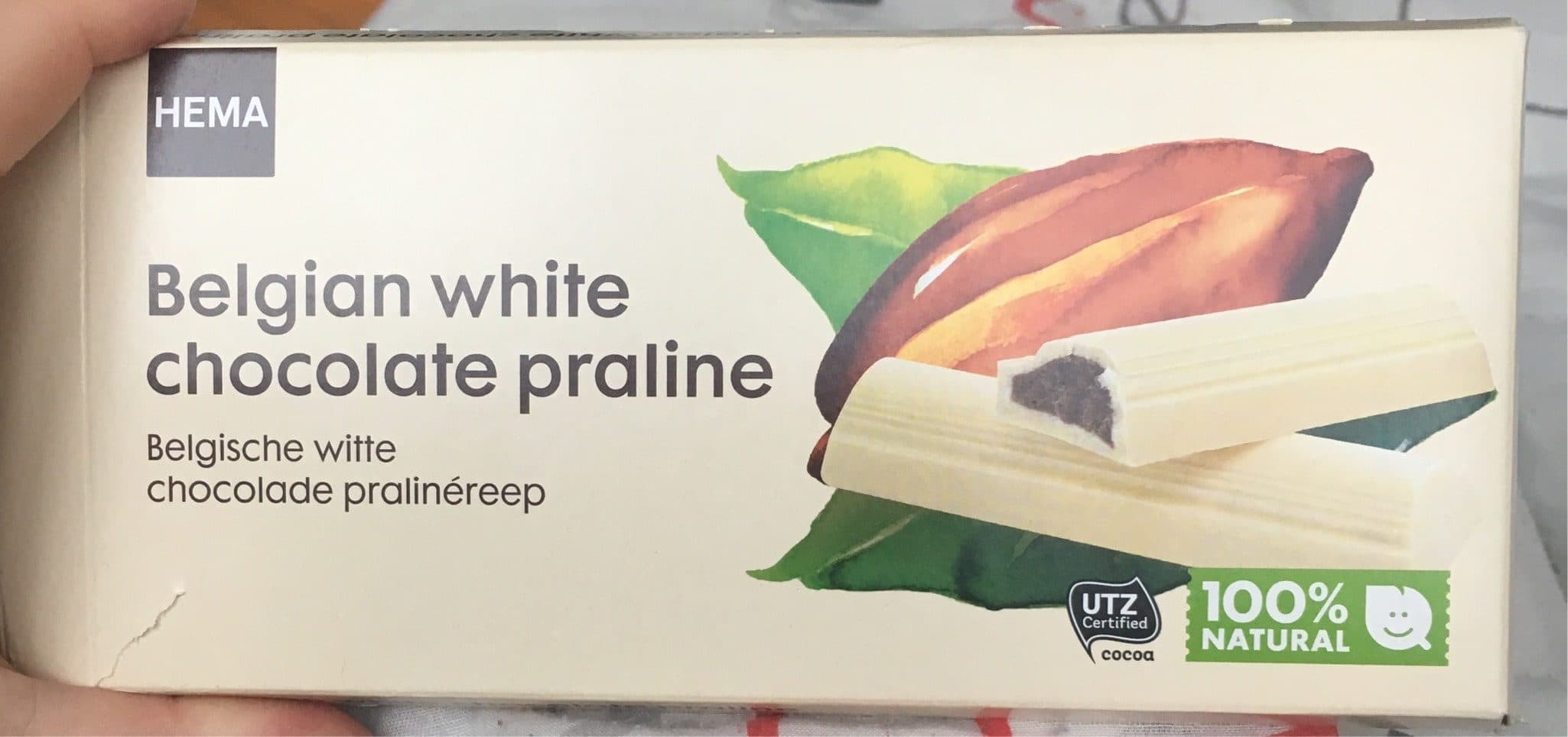 Hela Barre de chocolat blanc praline packshot