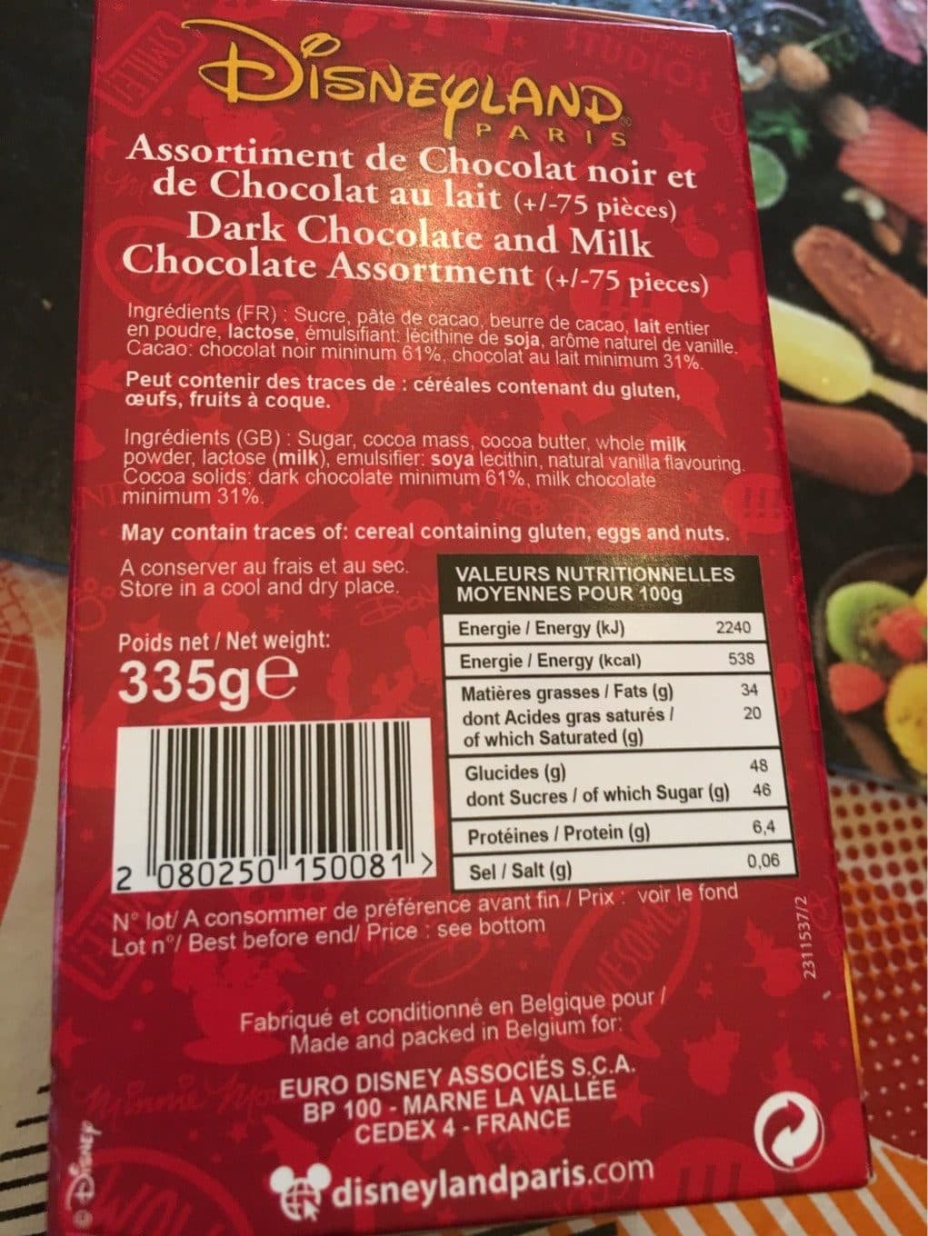 Disneyland Paris Assortiment de Chocolat noir et de Chocolat au lait packshot