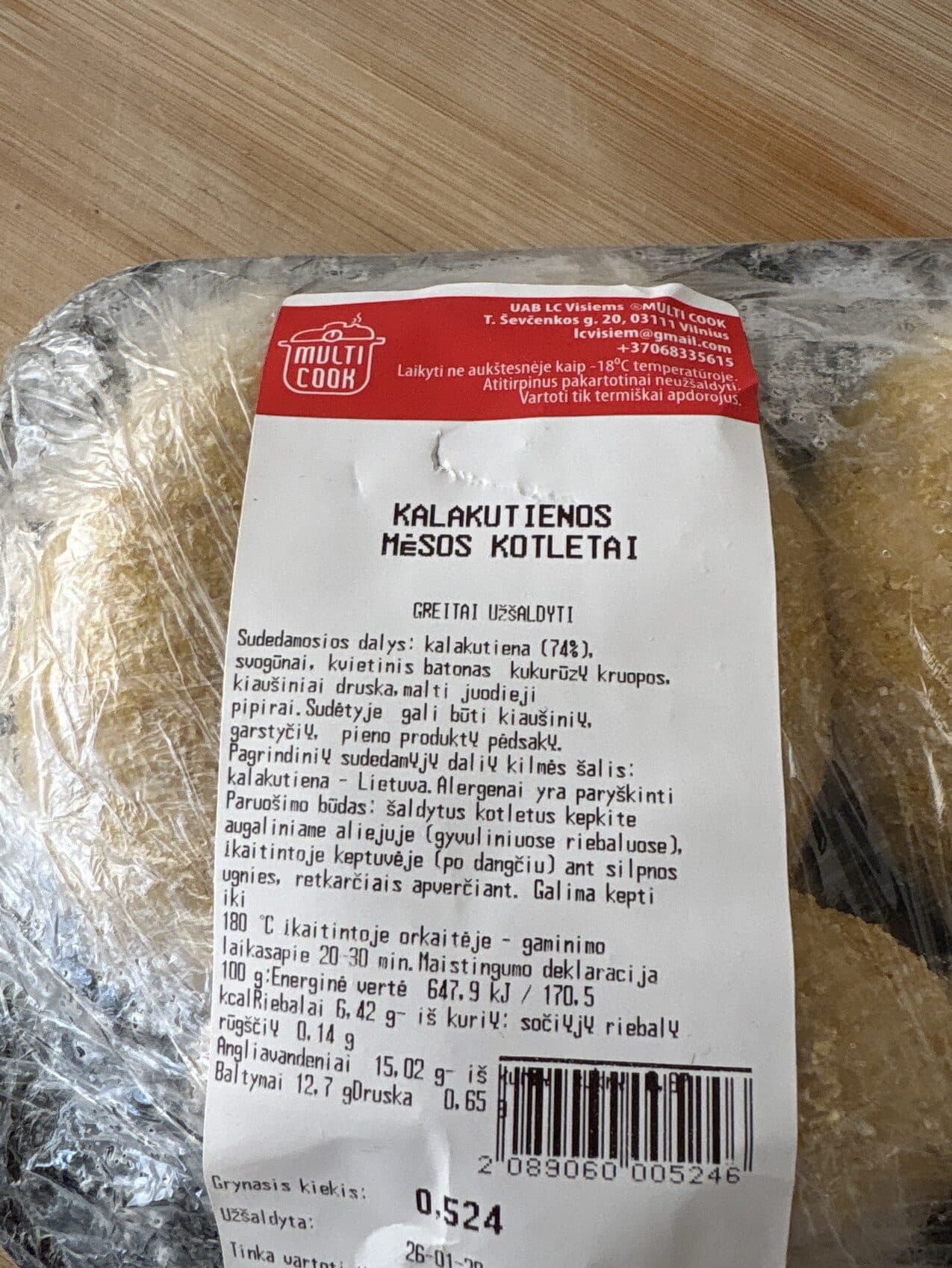 Multi Cook Kalakutienos Mėsos Kotletai packshot