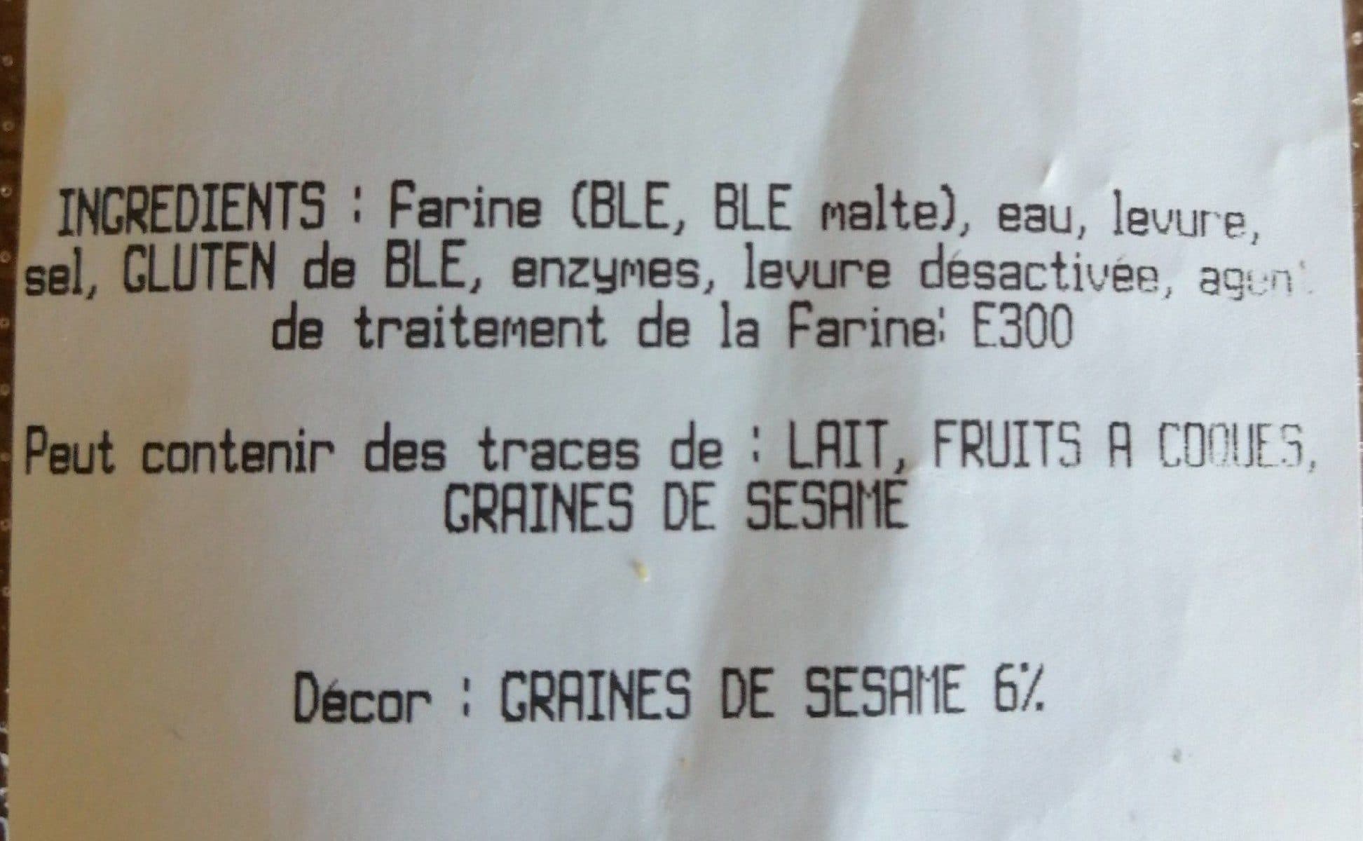 Open Food Facts Baguette aux graines de sésame packshot