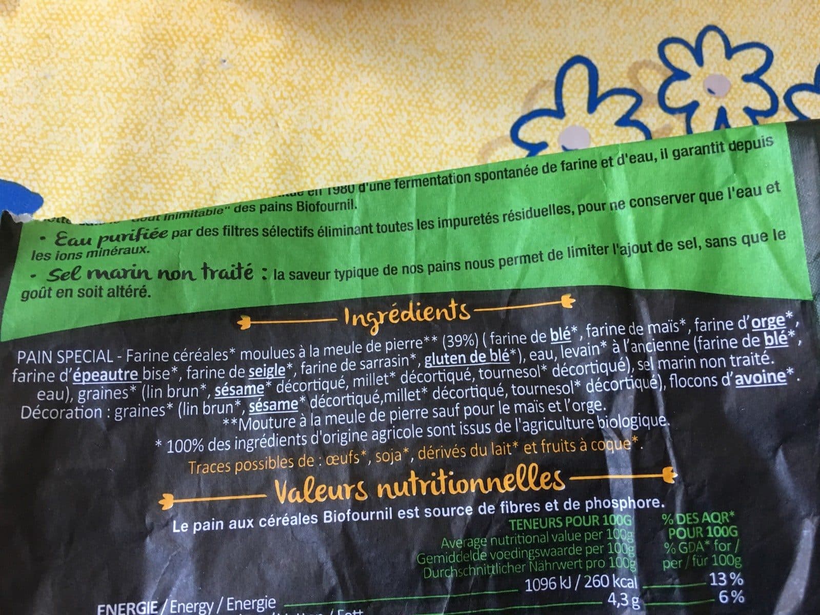 Open Food Facts Pain Céréales Bio packshot