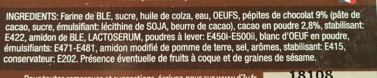 Open Food Facts Muffin au chocolat packshot