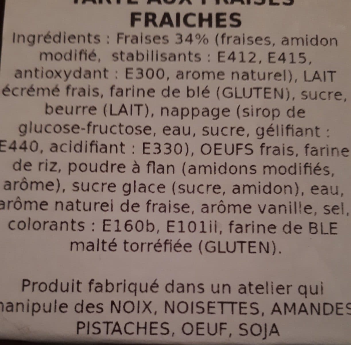 Open Food Facts Tarte au fraises packshot