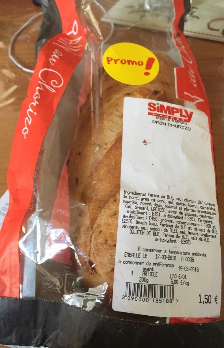 Open Food Facts Pain au chorizo packshot