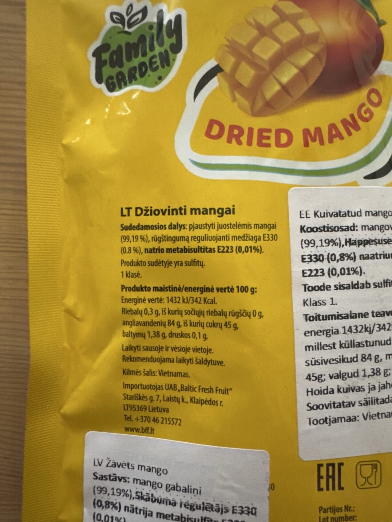 Family Garden Dried Mango packshot