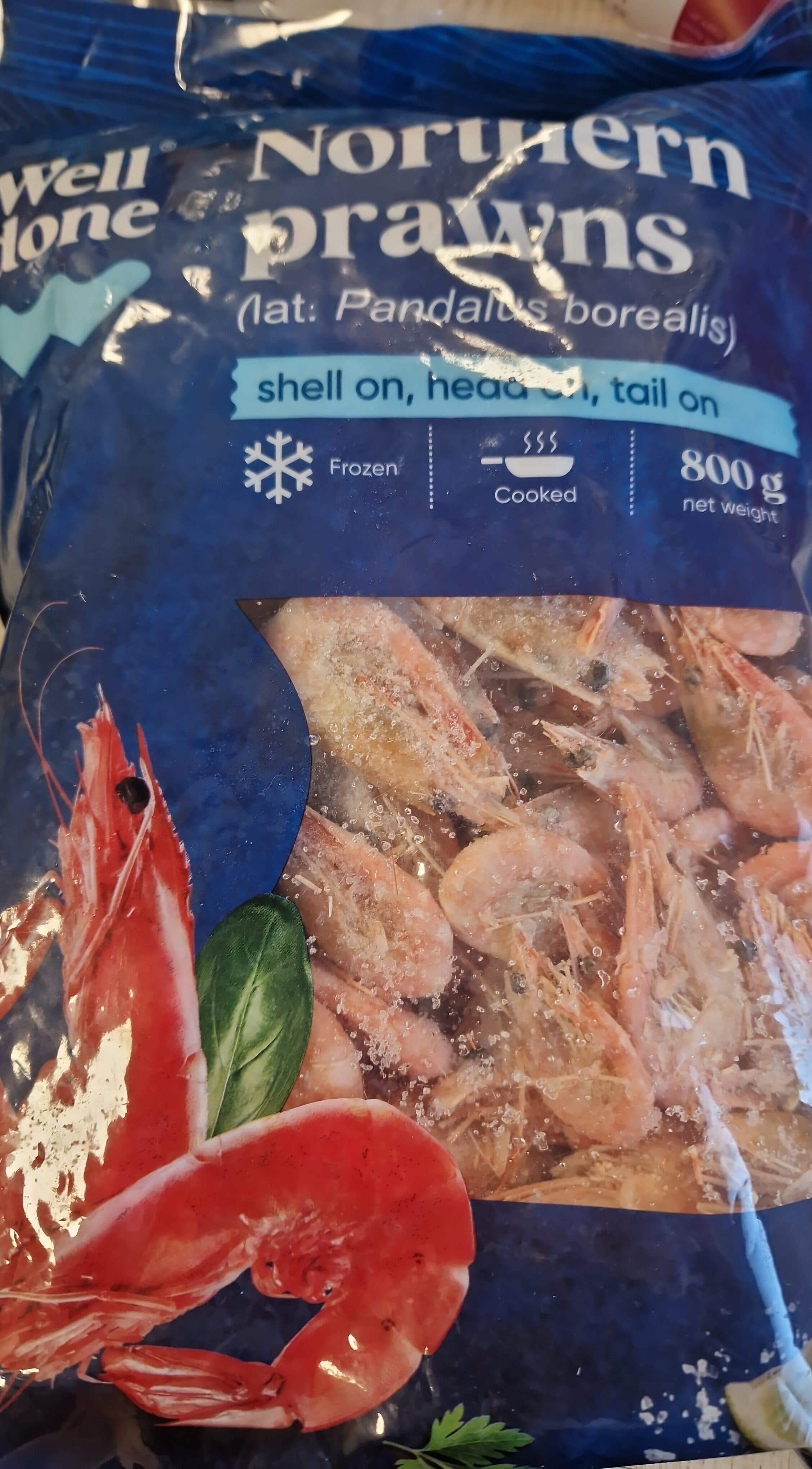 Šiaurinės dryžakojos krevetės packshot