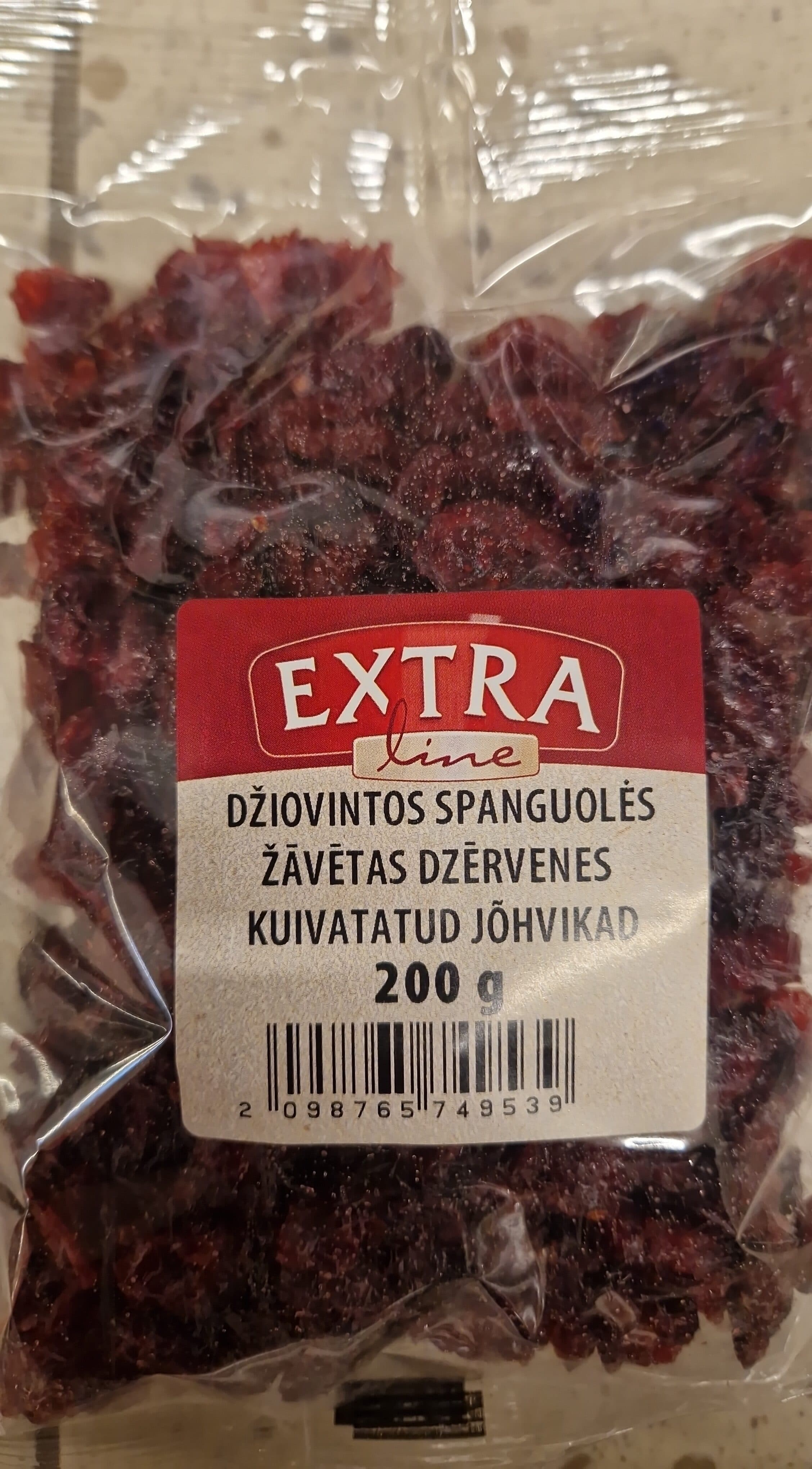 Extra line Džiovintos spanguolės EXTRA packshot