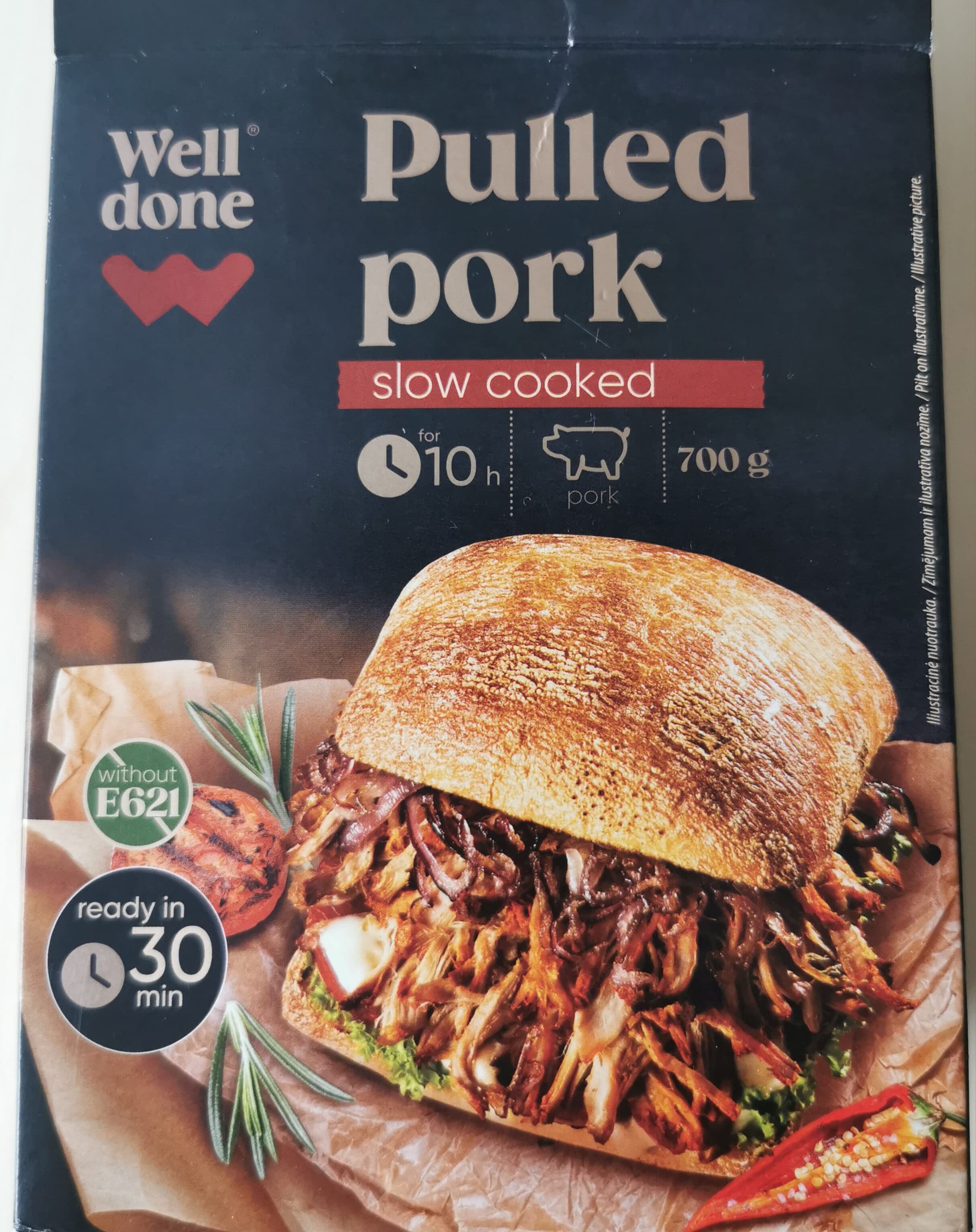 Well done Slow cooked pulled pork packshot