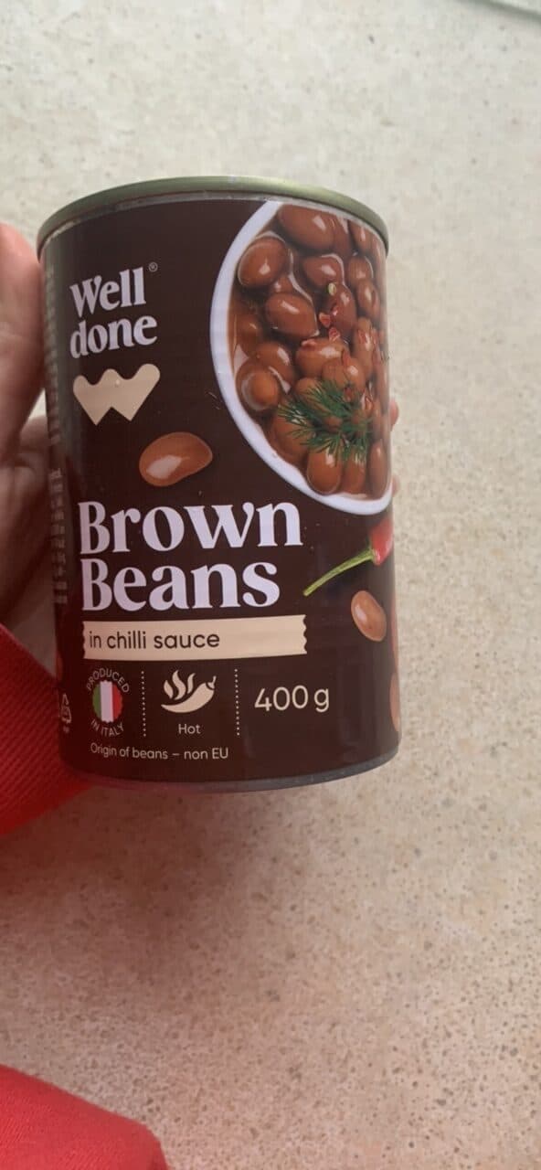 Well done pupelės čili padaže packshot