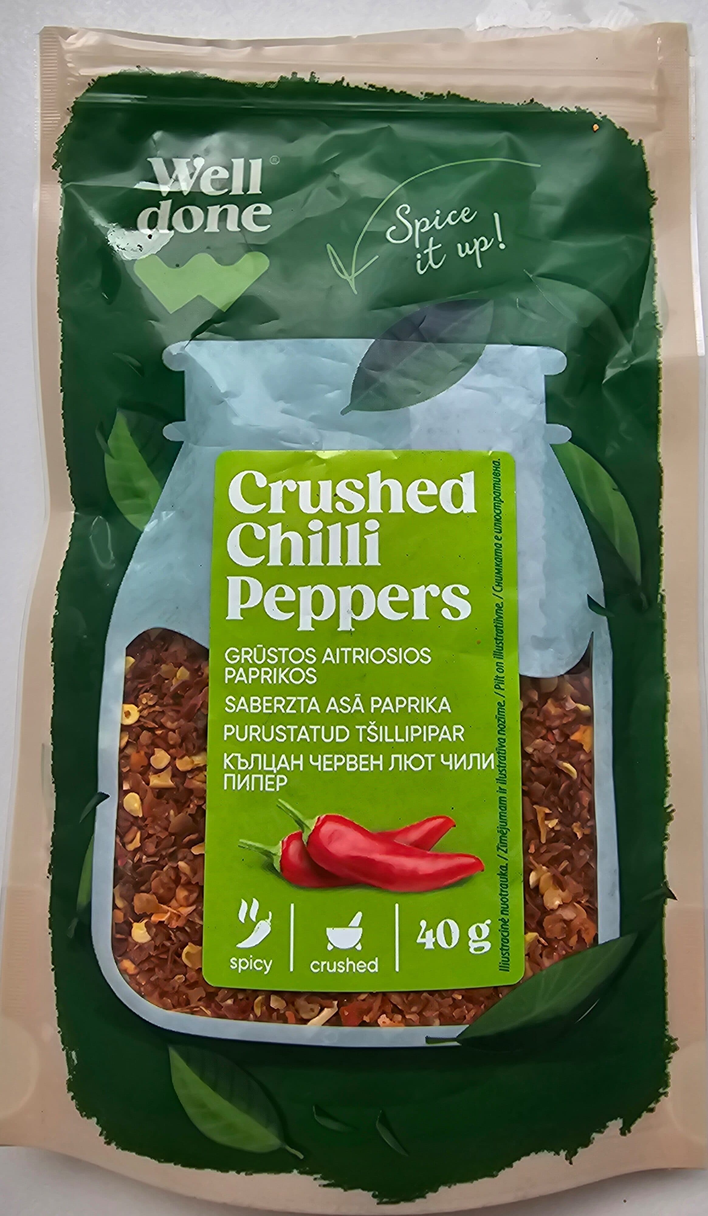 Well done Crushed Chilli Peppers packshot