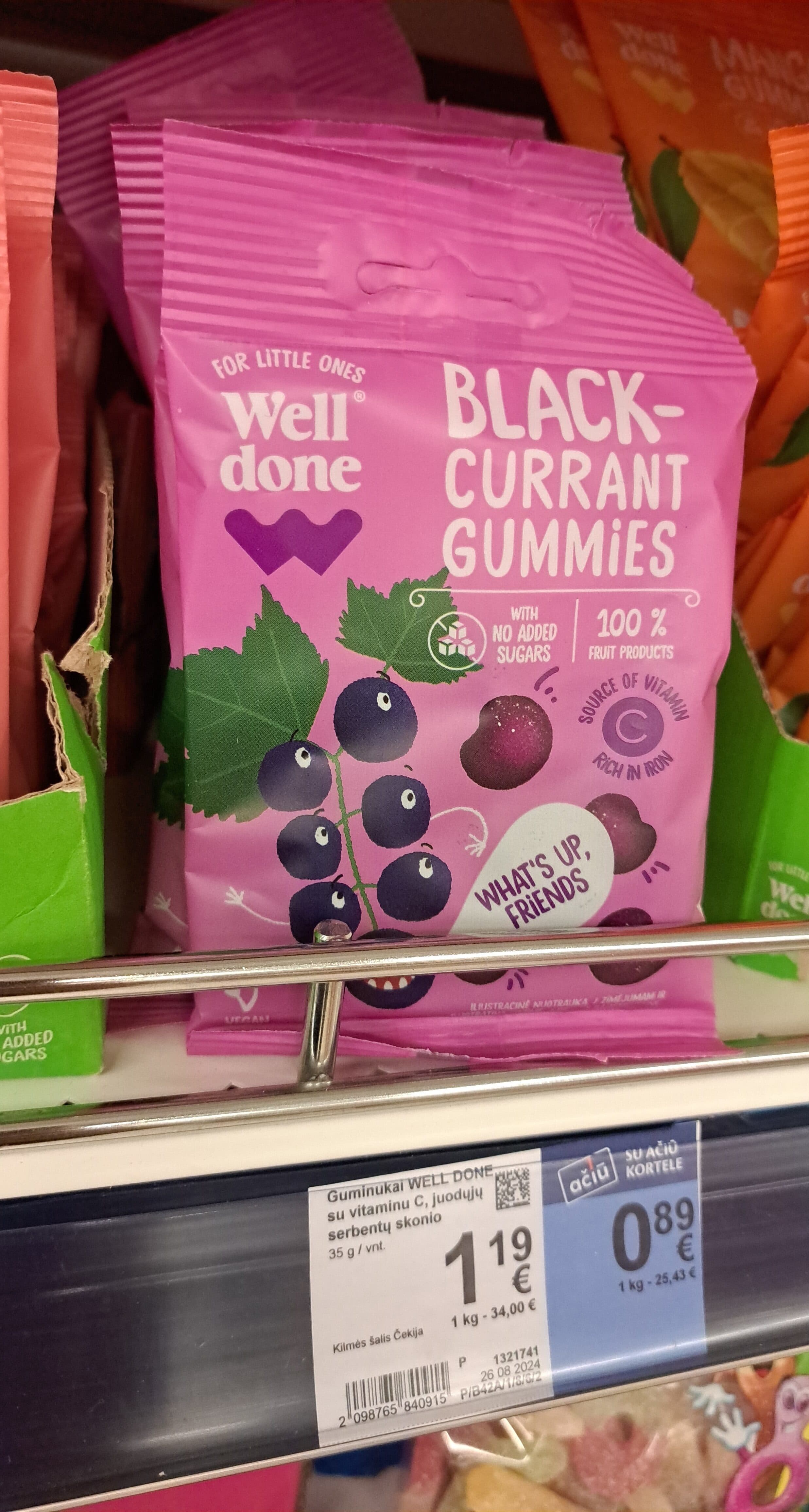Well Done Juodųjų serbentų Guminiai packshot