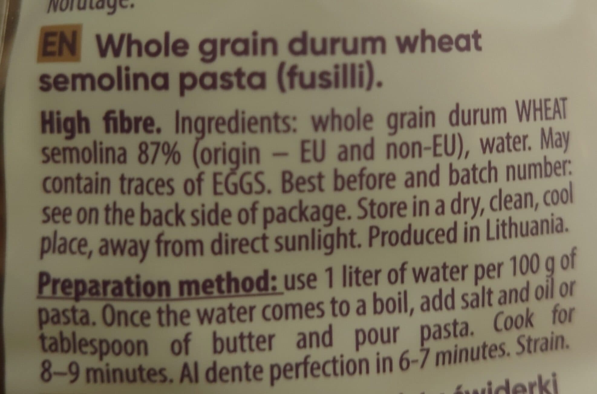 Well Done Pasta Fusilli whole grain packshot
