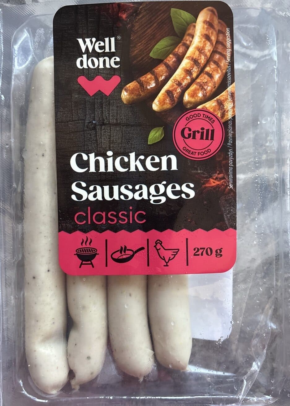 Well Done Chicken Sausages Classic packshot
