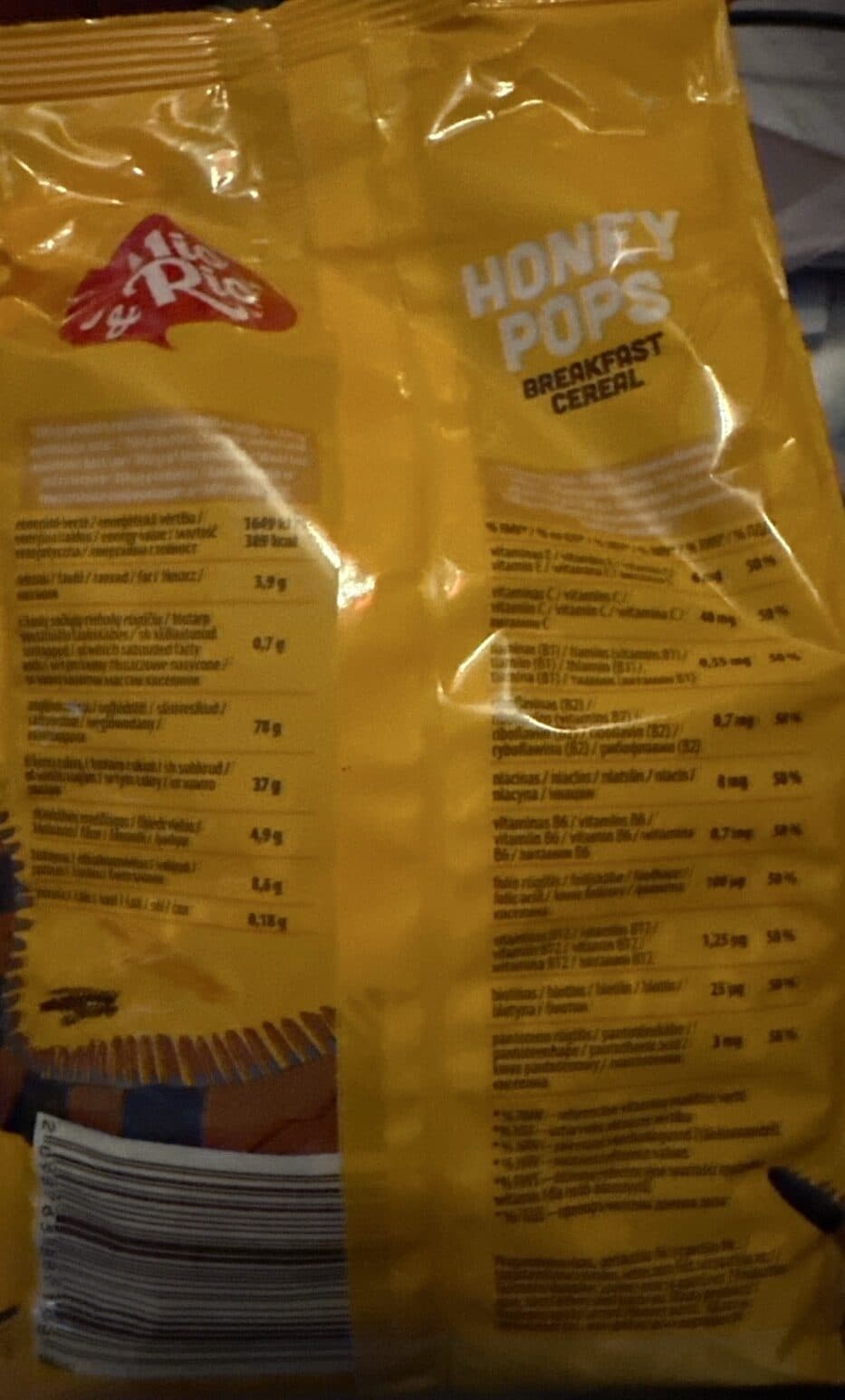 Mio & Rio Honey Pops Breakfast Cereal packshot