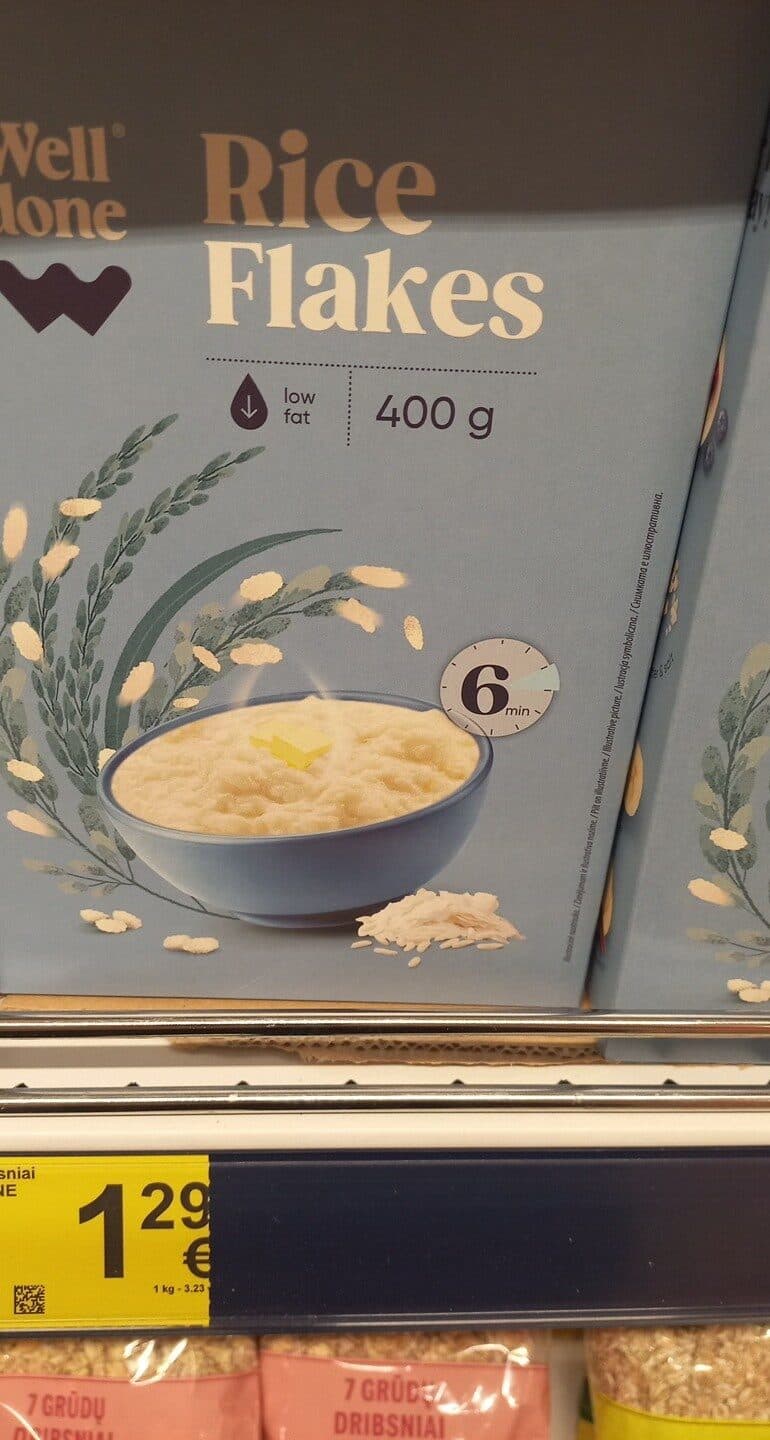 Well done Rice Flakes packshot