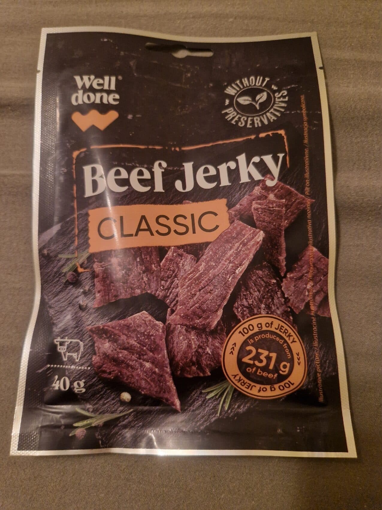 Well Done Beef Jerkey Classic packshot