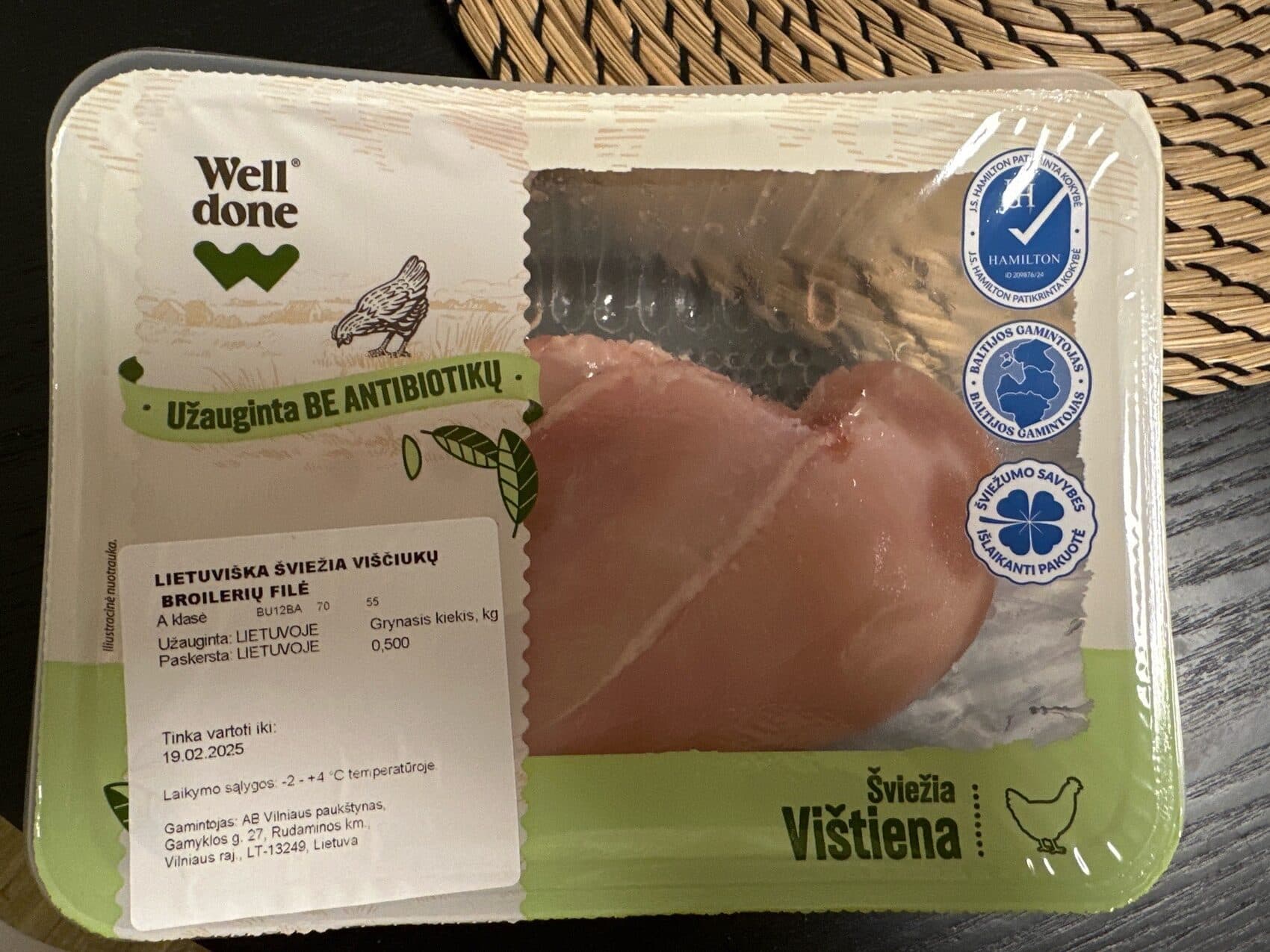 Well done Lietuviška šviežia viščiukų broilerių filė, Užauginta be antibiotikų packshot