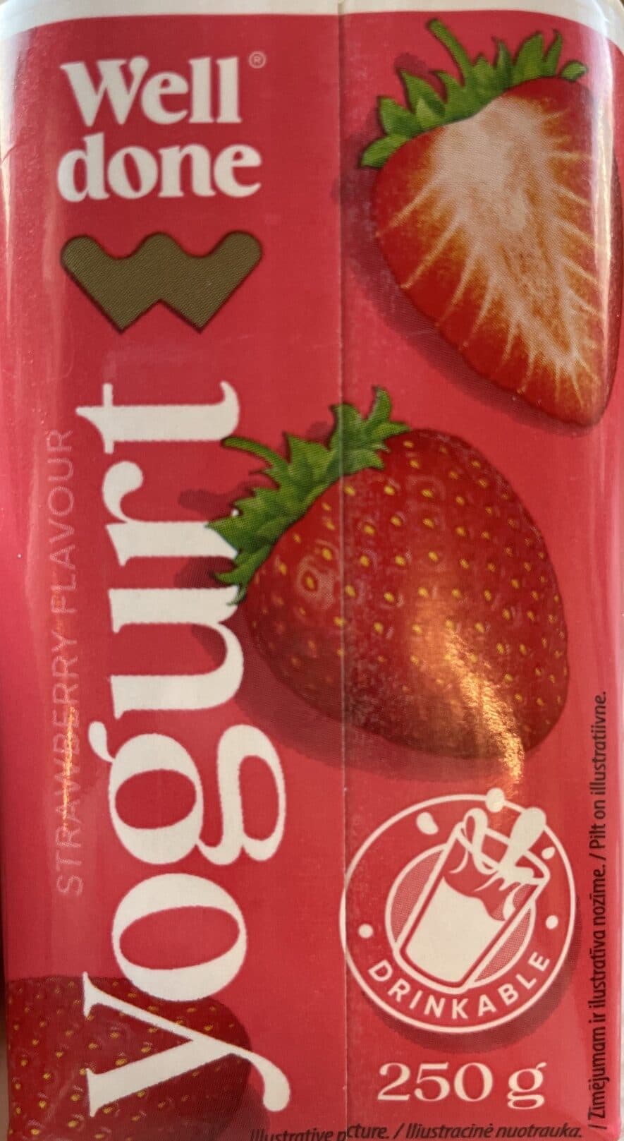 Well done Strawberry Flavour Yogurt packshot