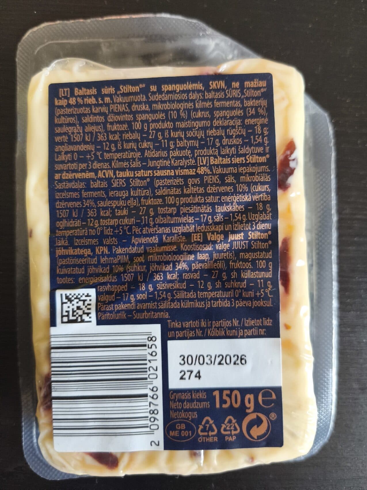 Well Done White Stilton Cheese (Cranberry) packshot