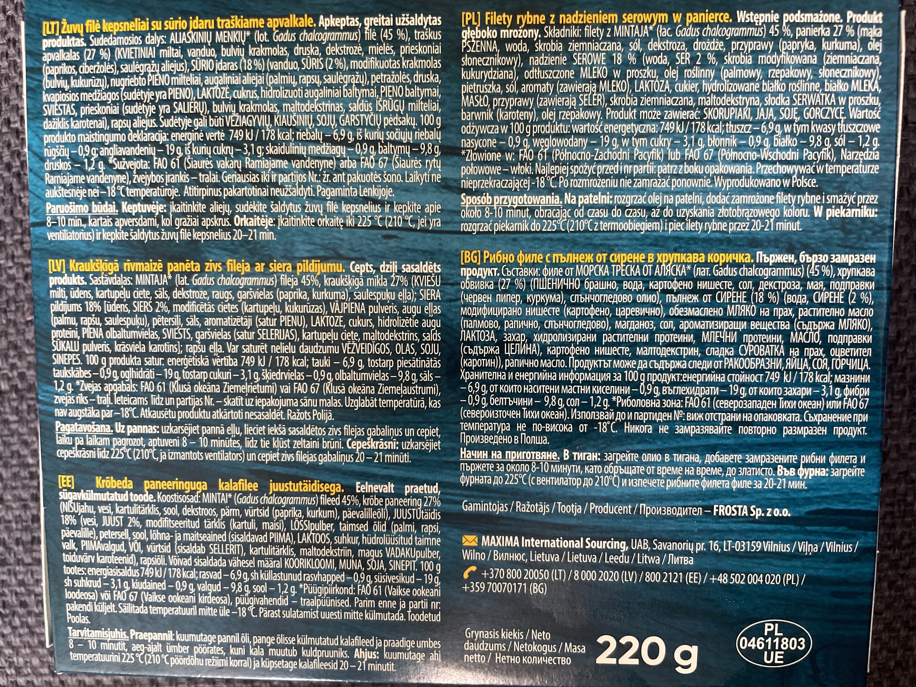 Well done Fish Fillet with cheese filling packshot