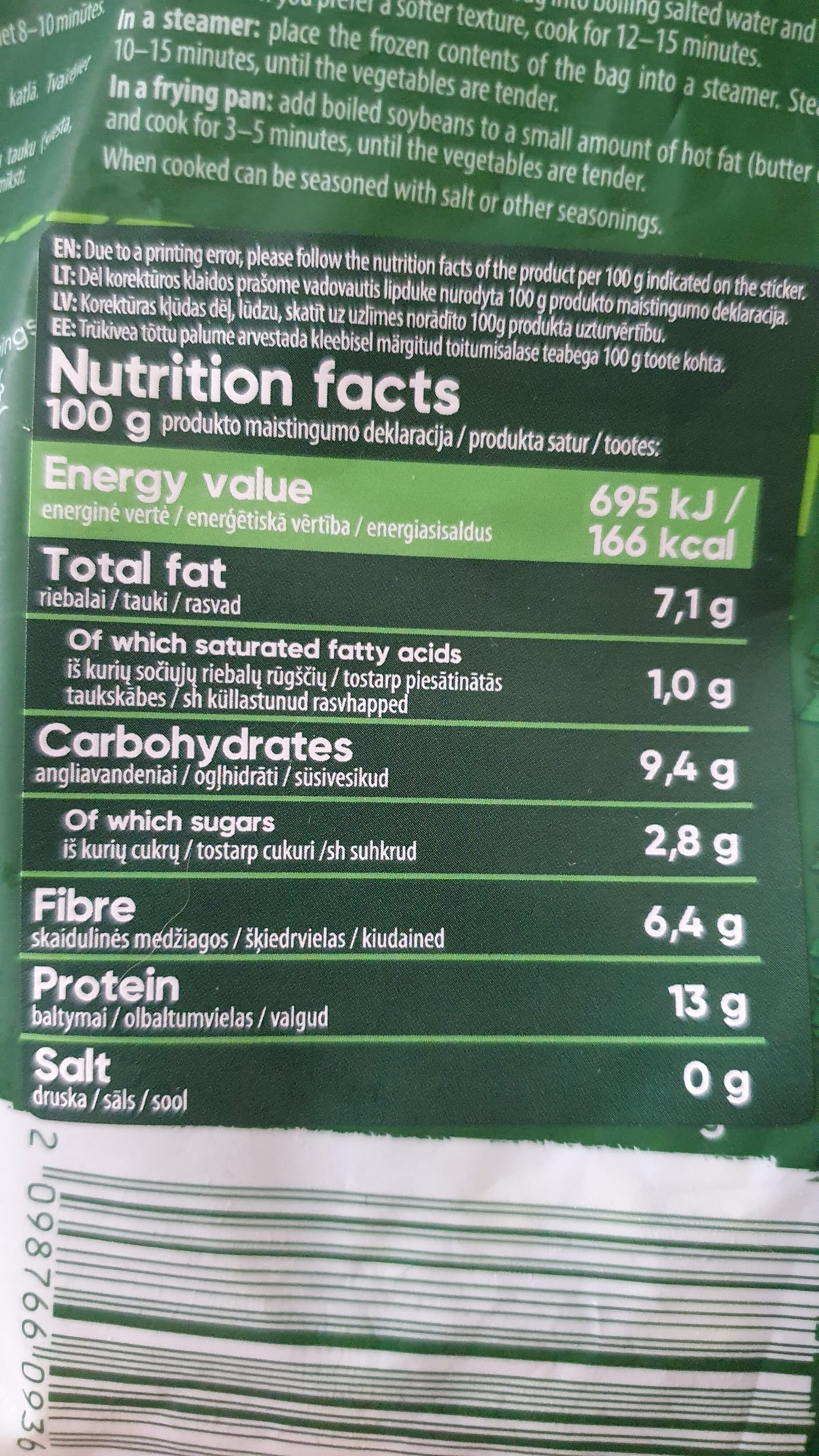 Well done Edamame soy beans shelled quick frozen packshot