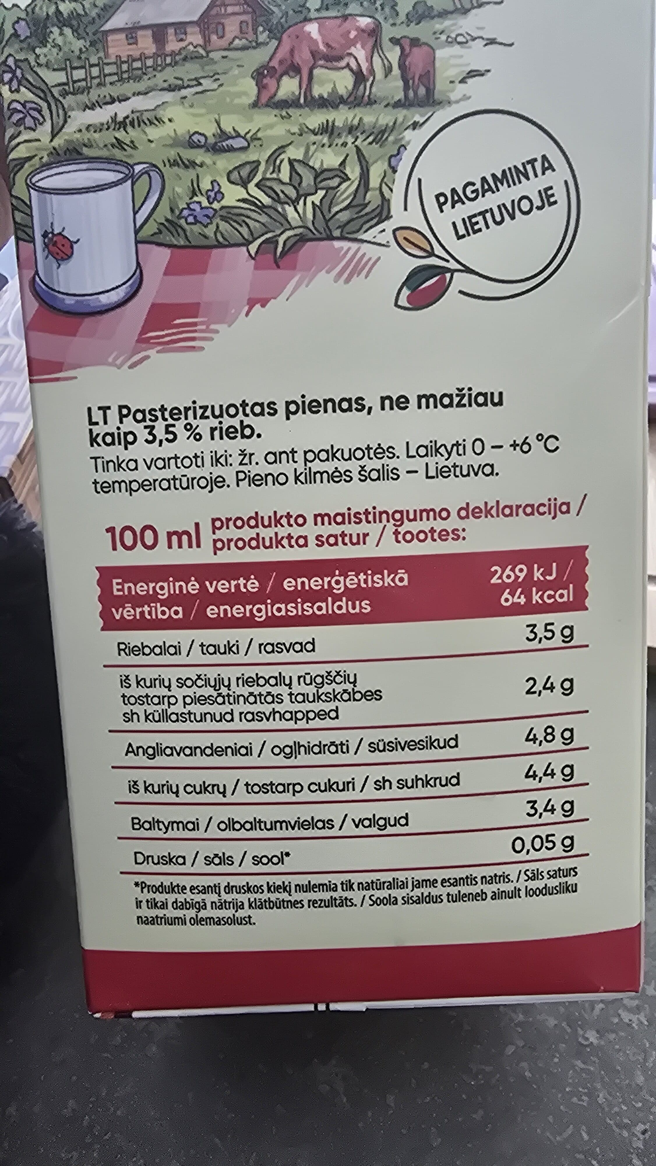 Well Done Pienas 3.5% packshot