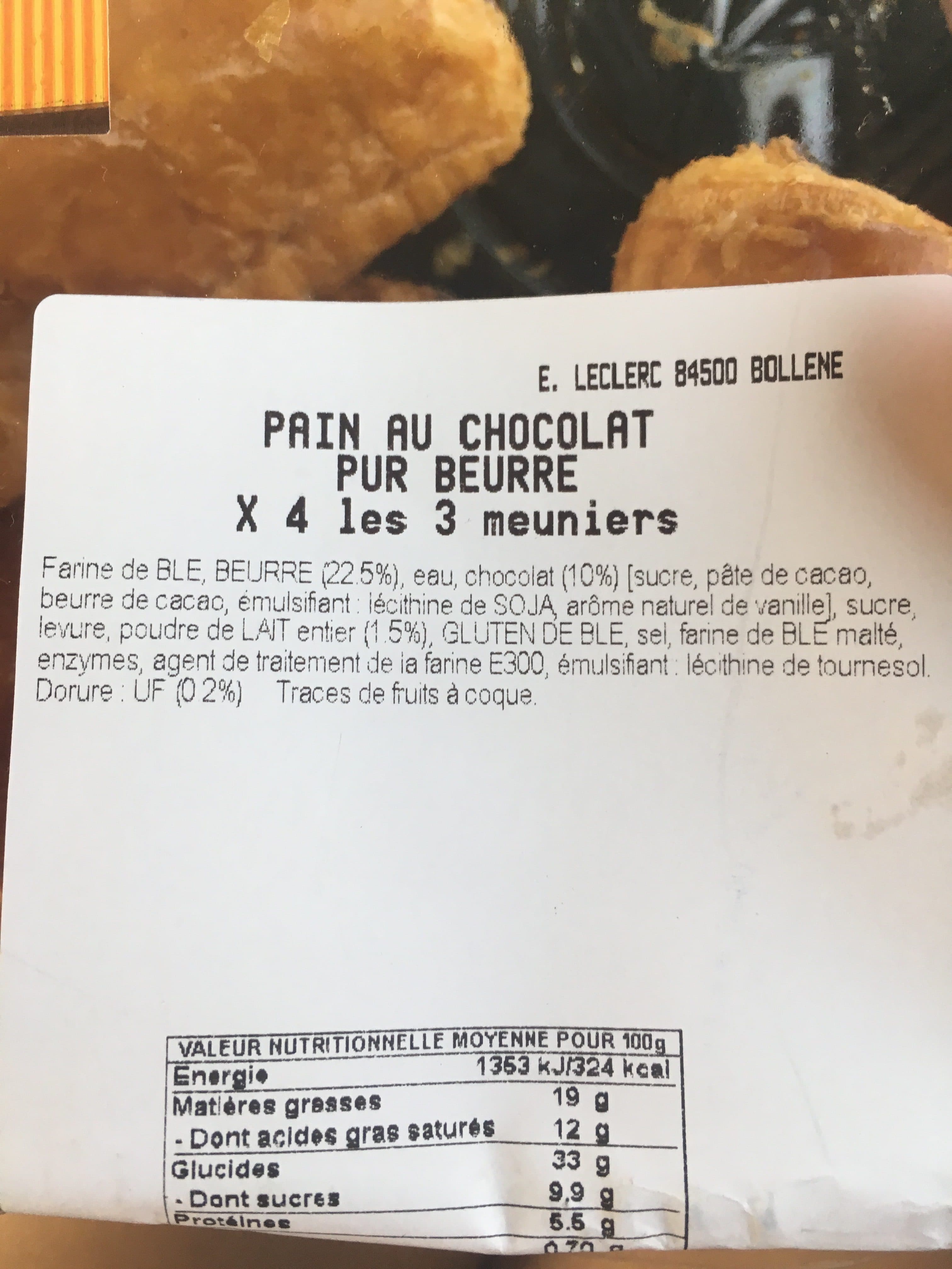 Les 3 Meuniers Pains au Chocolat Pur Beurre packshot