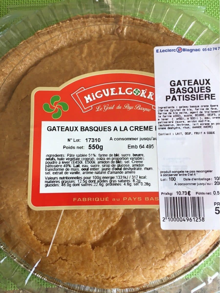 Open Food Facts Gateau basque packshot