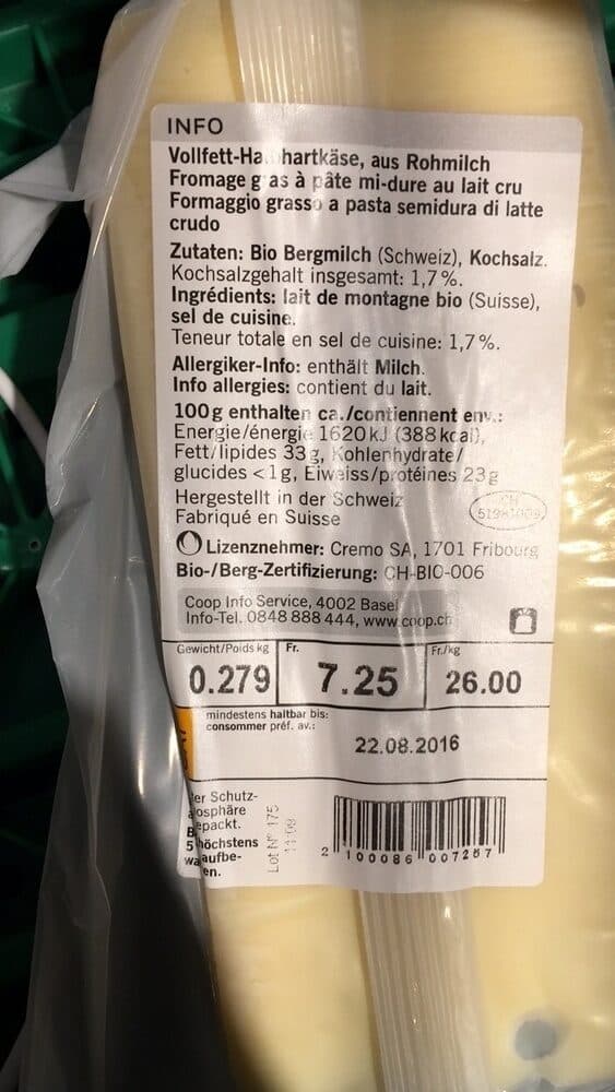 Coop Pro Montagna Gomser doux packshot