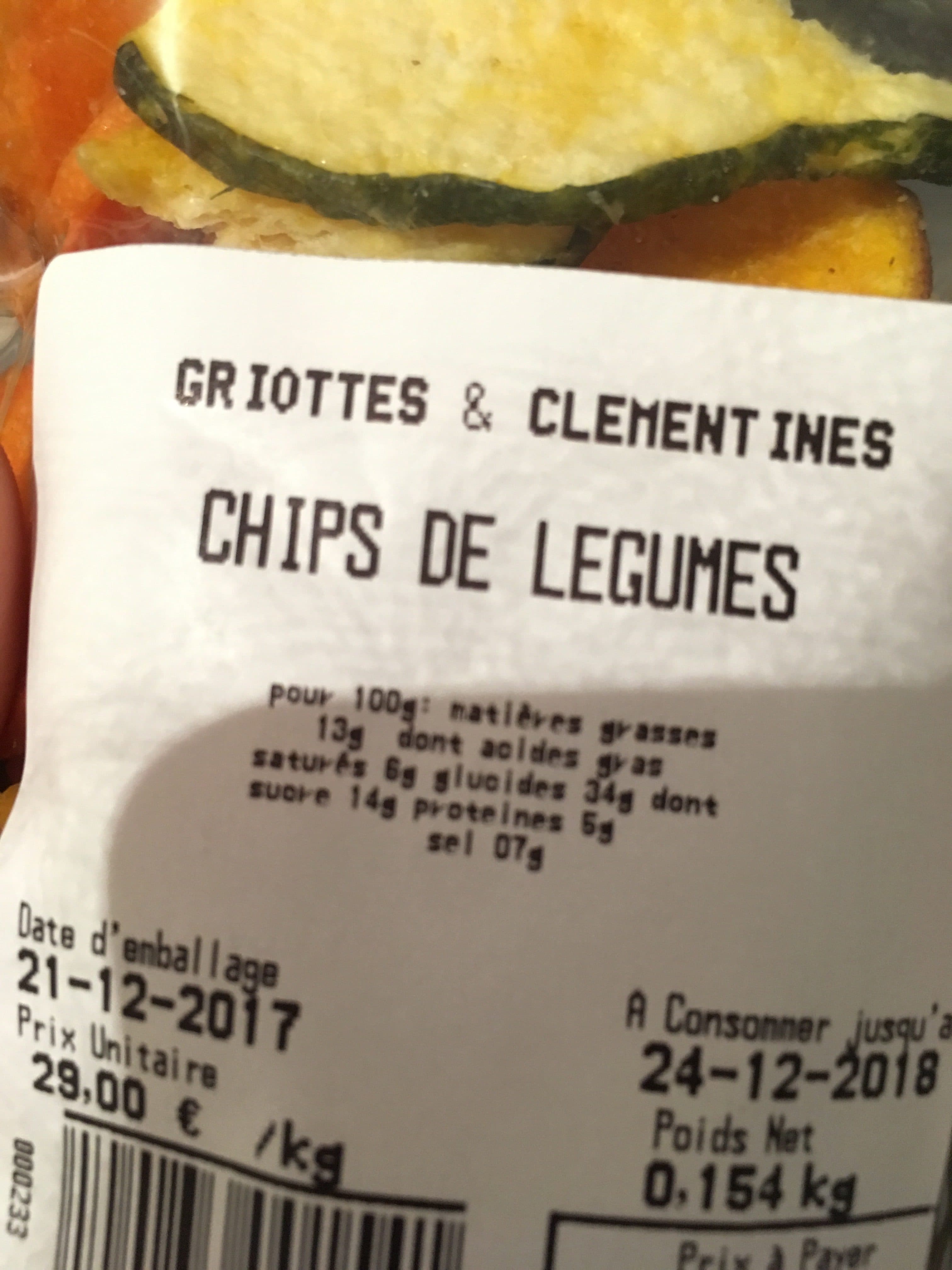 Griottes & Clémentines Chips de légumes packshot