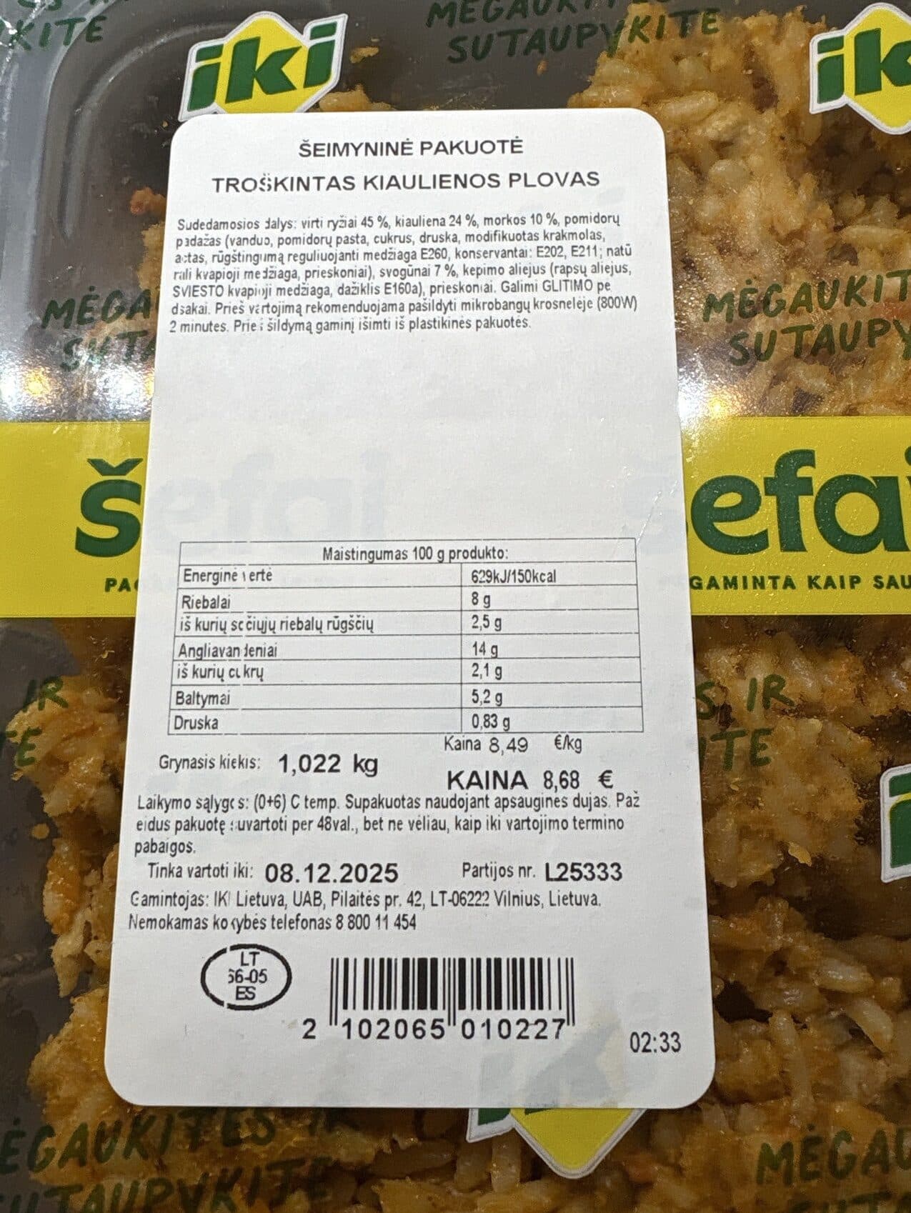 Iki Troškintas Kiaulienos Plovas packshot