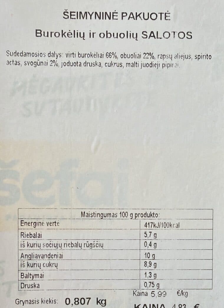Šefai Burokėlių Ir Obuolių Salotos packshot