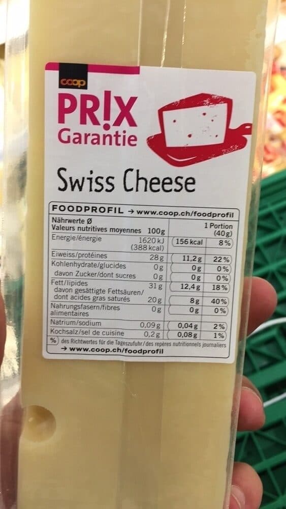 coop PR!X Garantie Swiss Cheese packshot