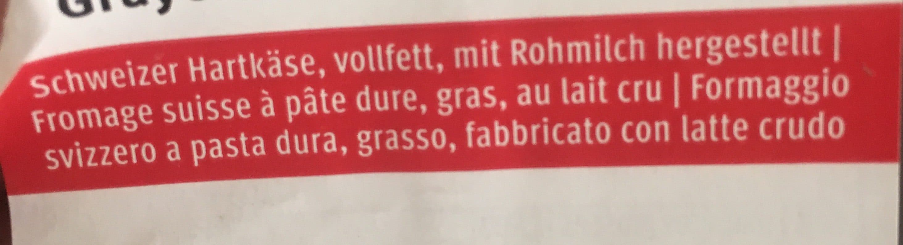 Migros Gruyere AOP salé packshot